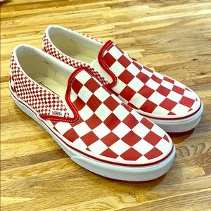 VANS Classic Slip On Mixed Check Chili Pepper 10